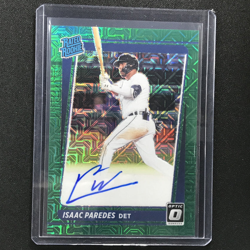 2021 Donruss Optic Isaac Paredes Rated Rookie Auto Choice Green Mojo 33/99