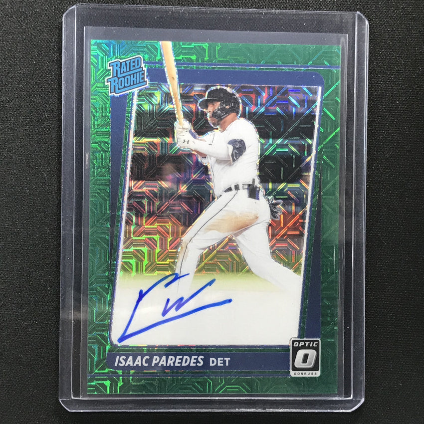 2021 Donruss Optic Isaac Paredes Rated Rookie Auto Choice Green Mojo 35/99