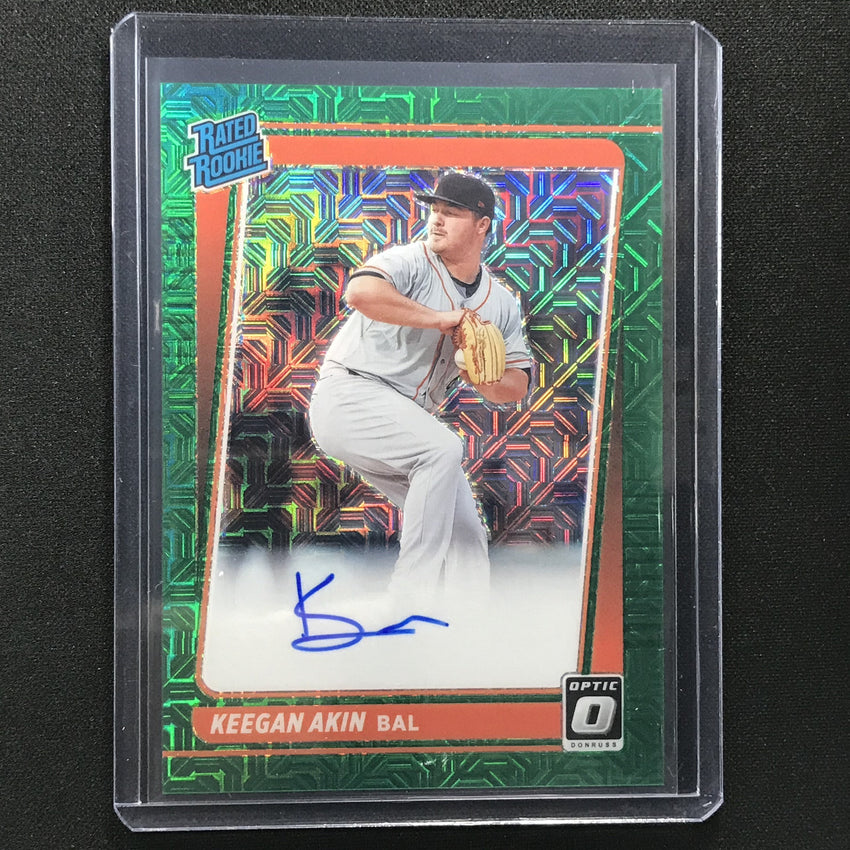 2021 Donruss Optic Keegan Akin Rated Rookie Auto Choice Green Mojo 80/99