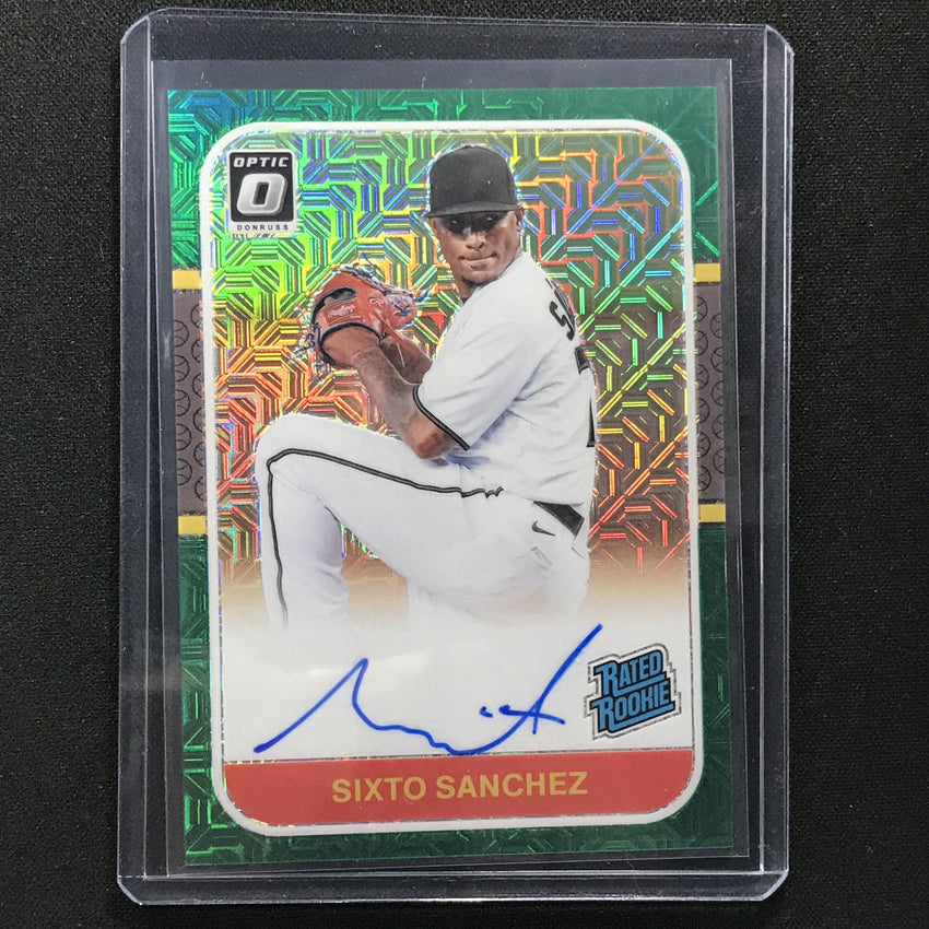 2021 Donruss Optic Sixto Sanchez Retro 1987 Rated Rookie Auto Green Mojo 72/99