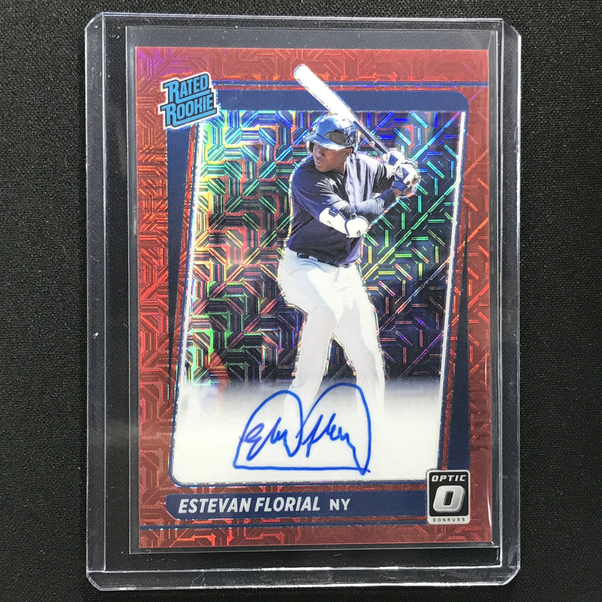 2021 Donruss Optic Estevan Florial Rated Rookie Auto Choice Red Mojo 91/99
