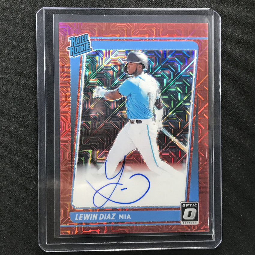 2021 Donruss Optic Lewin Diaz Rated Rookie Auto Choice Red Mojo 1/99