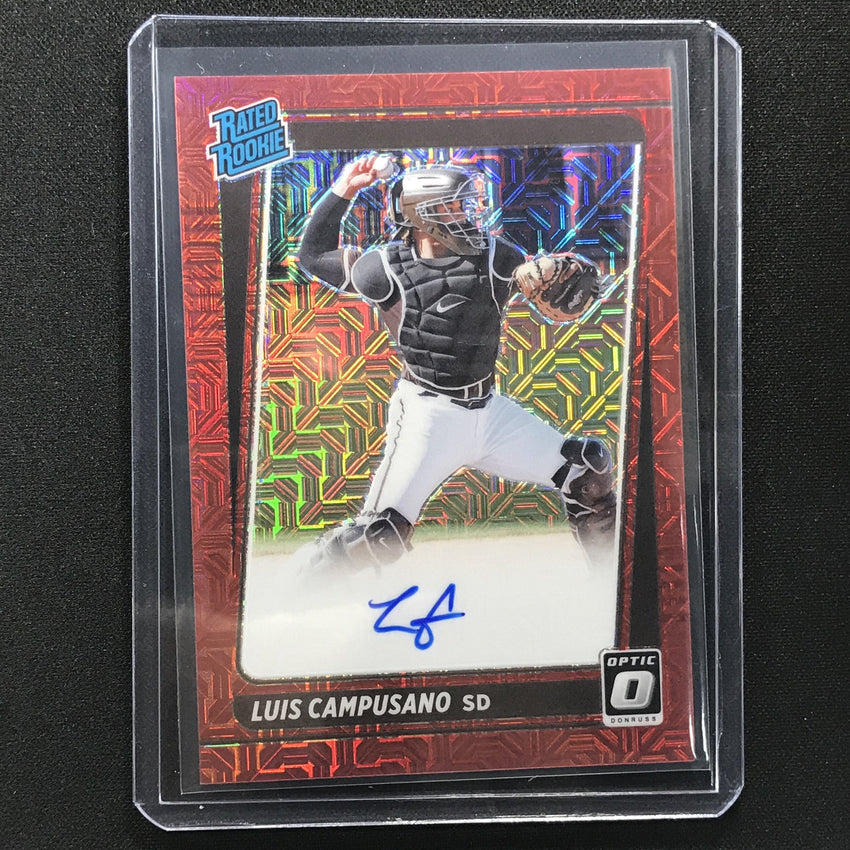 2021 Donruss Optic Luis Campusano Rated Rookie Auto Choice Red Mojo 93/99
