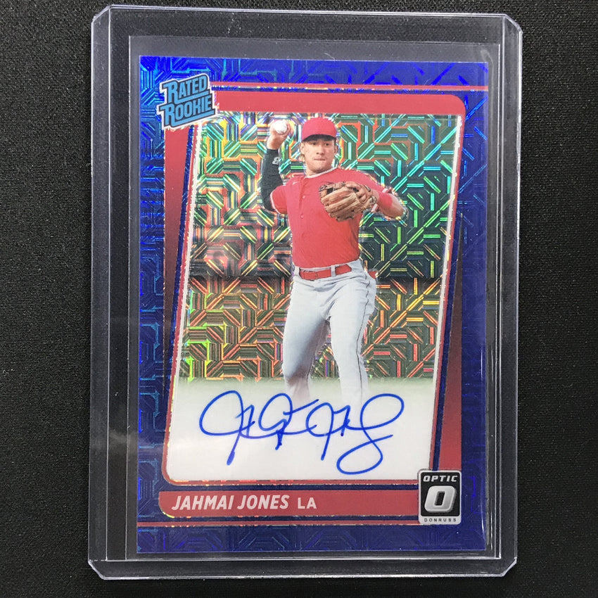 2021 Donruss Optic Jahmai Jones Rated Rookie Auto Choice Blue Mojo 89/99