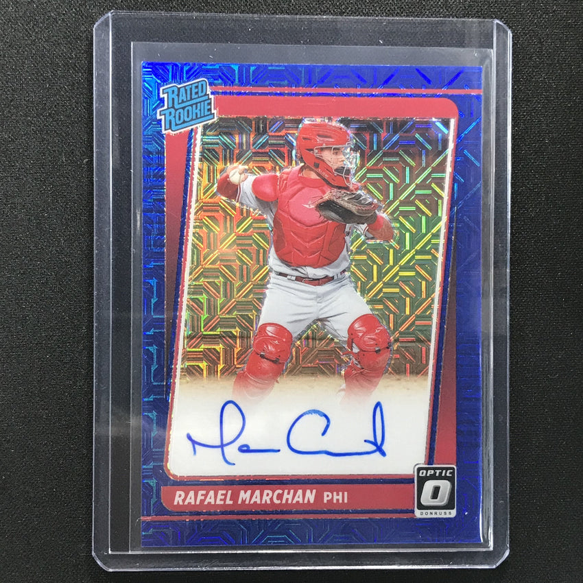 2021 Donruss Optic Rafael Marchan Rated Rookie Auto Choice Blue Mojo 5/99