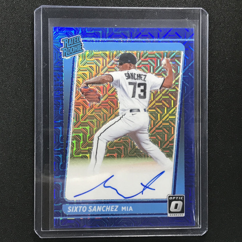 2021 Donruss Optic Sixto Sanchez Rated Rookie Auto Choice Blue Mojo 65/99