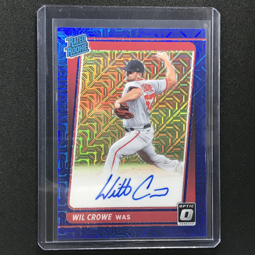 2021 Donruss Optic Wil Crowe Rated Rookie Auto Choice Blue Mojo 34/99