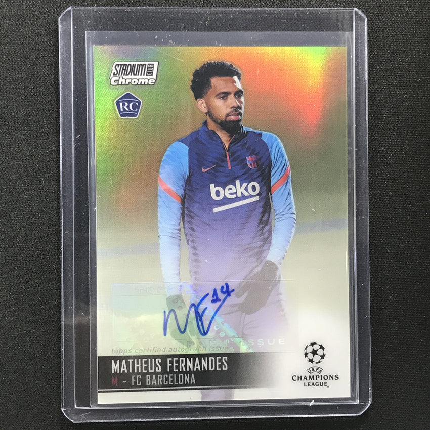 2020-21 Stadium Club Chrome UEFA UCL MATHEUS FERNANDES Rookie Auto Refractor #MF