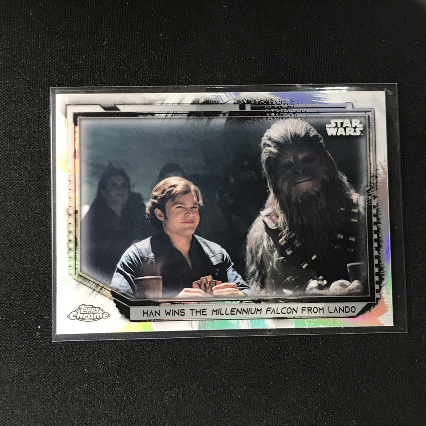 2021 Topps Chrome Star Wars Legacy Han Wins Millenium Falcon Refractor No 88