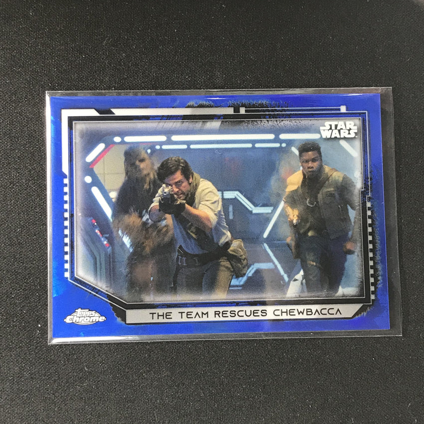 2021 Topps Chrome Star Wars Legacy The Team Rescues Chewbacca Blue 14/99