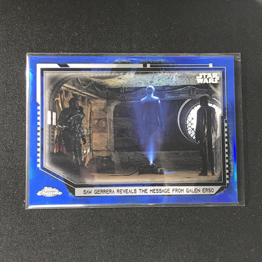 2021 Topps Chrome Star Wars Legacy Saw Gerrera Reveals Message Blue 86/99