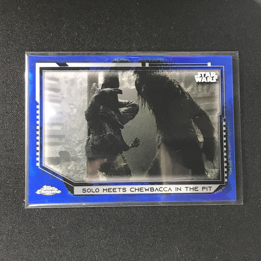 2021 Topps Chrome Star Wars Legacy Solo Meets Chewbacca In The Pit Blue 90/99