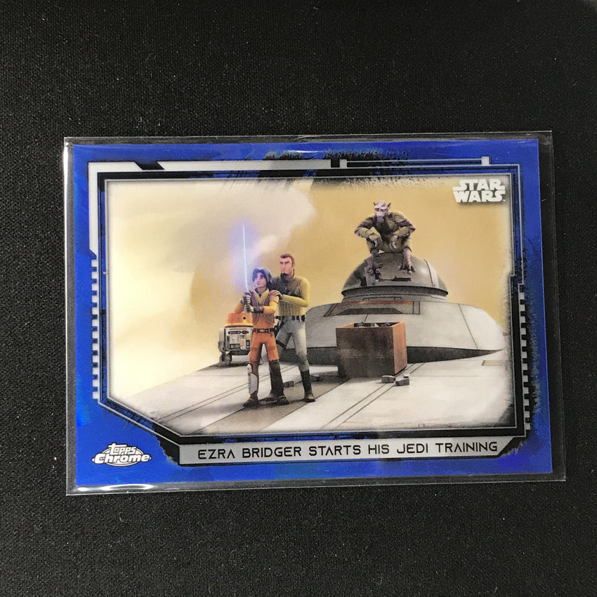 2021 Topps Chrome Star Wars Legacy Ezra Bridger Starts Jedi Training Blue 4/99