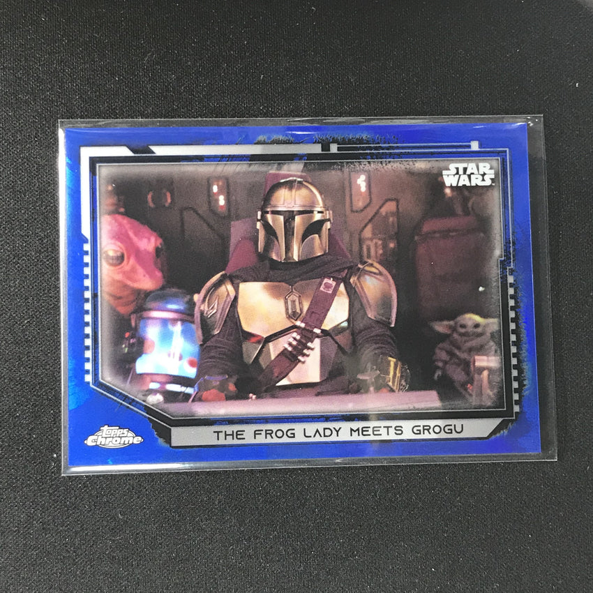 2021 Topps Chrome Star Wars Legacy THE FROG LADY MEETS GROGU Blue 14/99