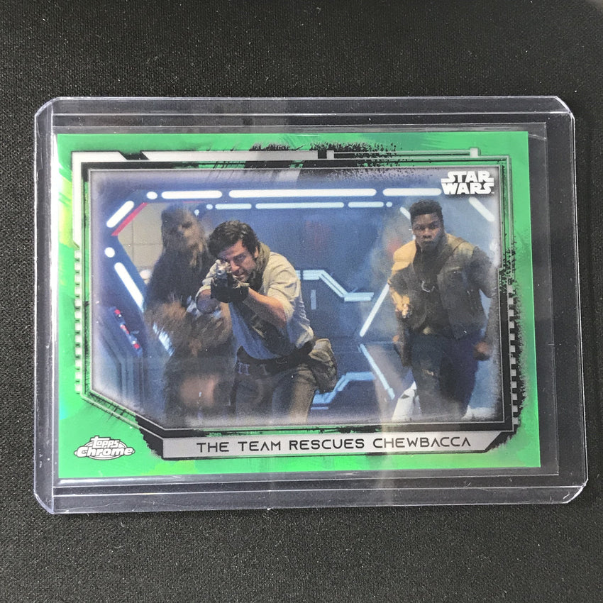 2021 Topps Chrome Star Wars Legacy The Team Rescues Chewbacca Green 43/50