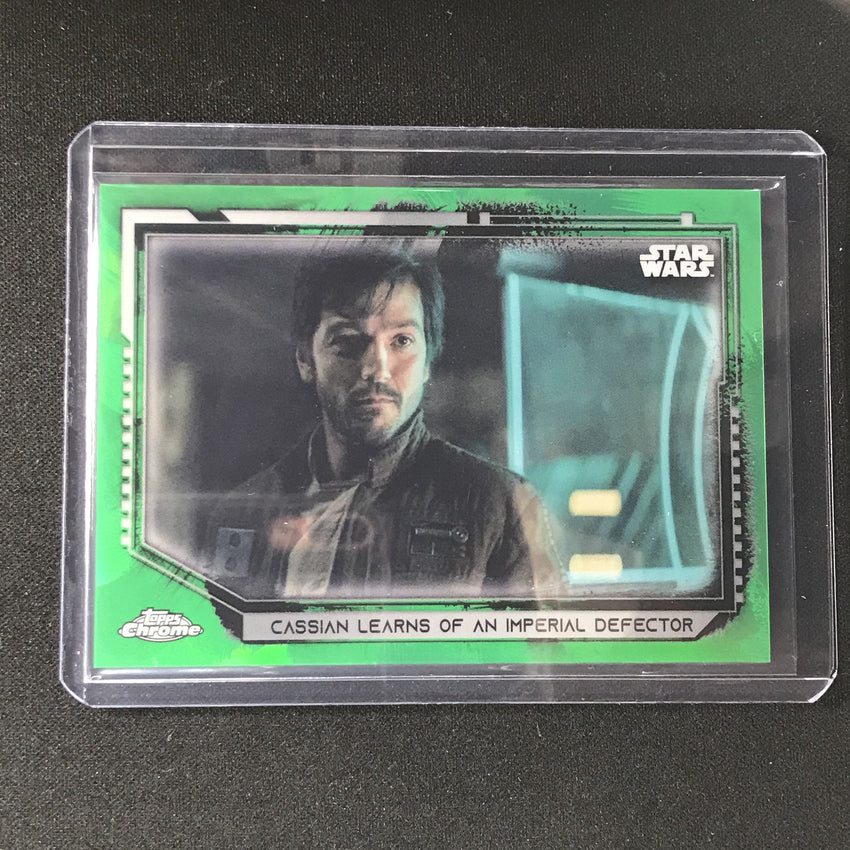 2021 Topps Chrome Star Wars Legacy Cassian Learns Imperial Defector Green 1/50