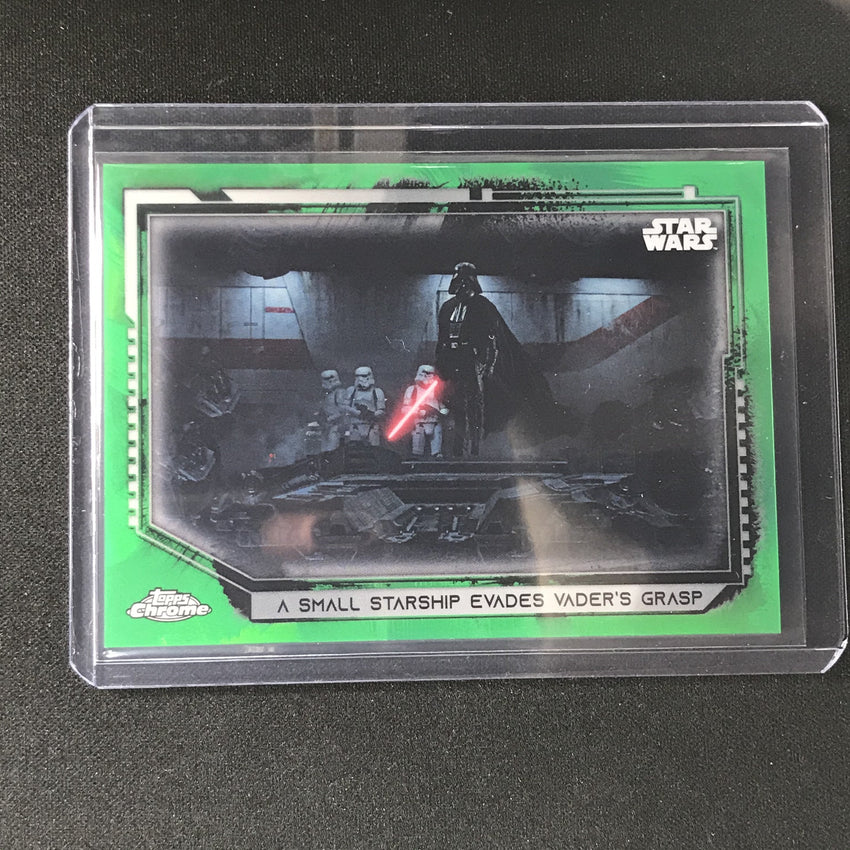 2021 Topps Chrome Star Wars Legacy Small Starship Evades Vaders Grasp Green 8/50