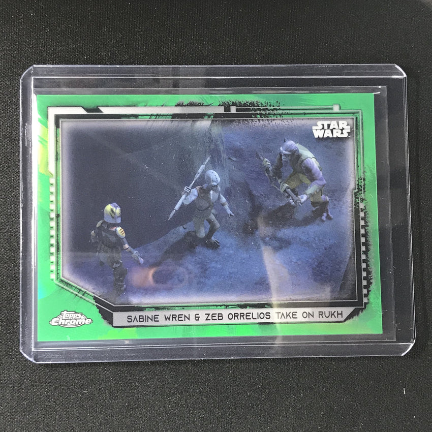 2021 Topps Chrome Star Wars Legacy Sabine Wren And Zeb Orrelios V Rukh Green 48/50