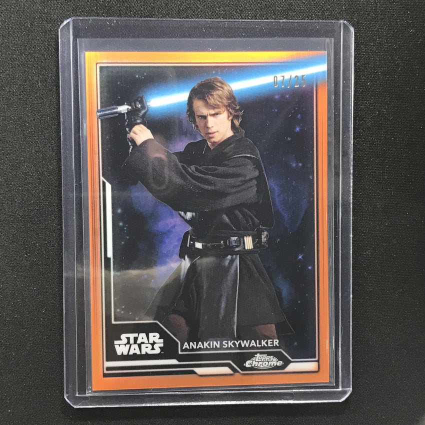 2021 Topps Chrome Star Wars Legacy Anakin Skywalker Lightsaber Wield Orange 7/25