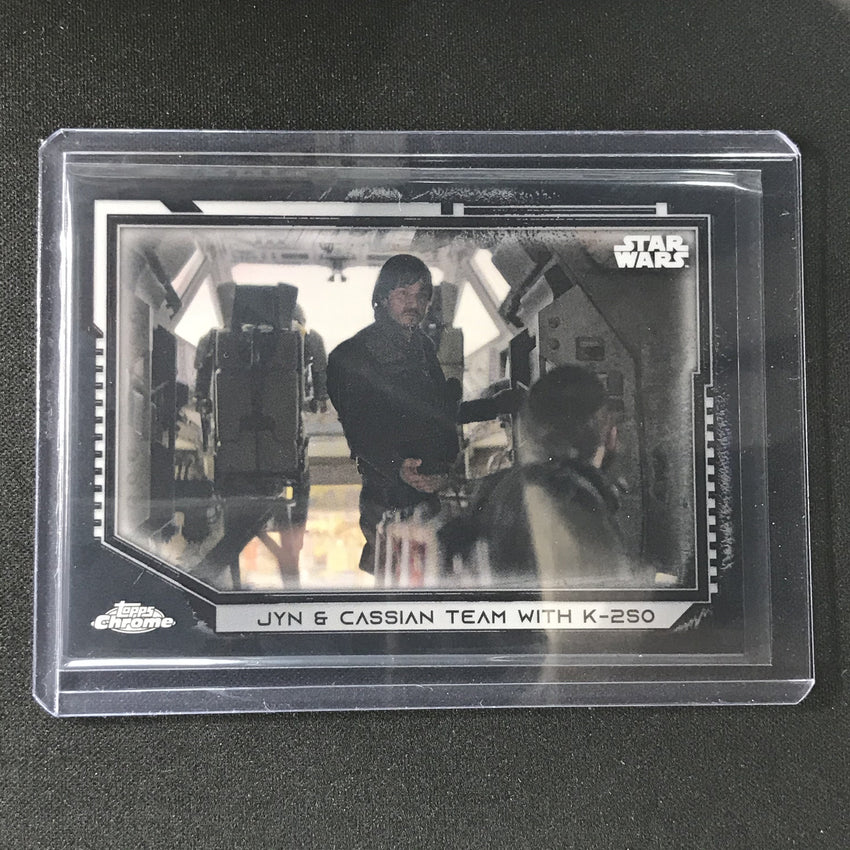 2021 Topps Chrome Star Wars Legacy Jyn And Cassian Team With K-2so Black 9/10