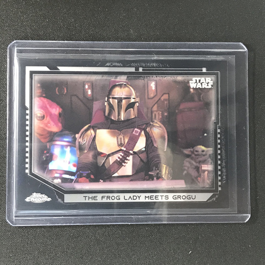 2021 Topps Chrome Star Wars Legacy The Frog Lady Meets Grogu Black 6/10
