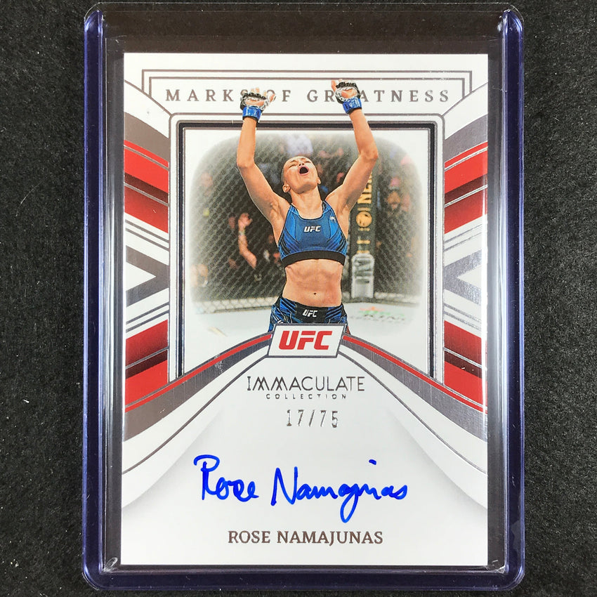 2023 Immaculate Rose Namajunas Marks Of Greatness Auto 17/75