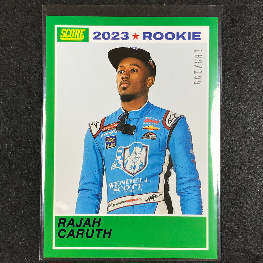 2023 Chronicles Racing Rajah Caruth Score Rookie Blue 189/199