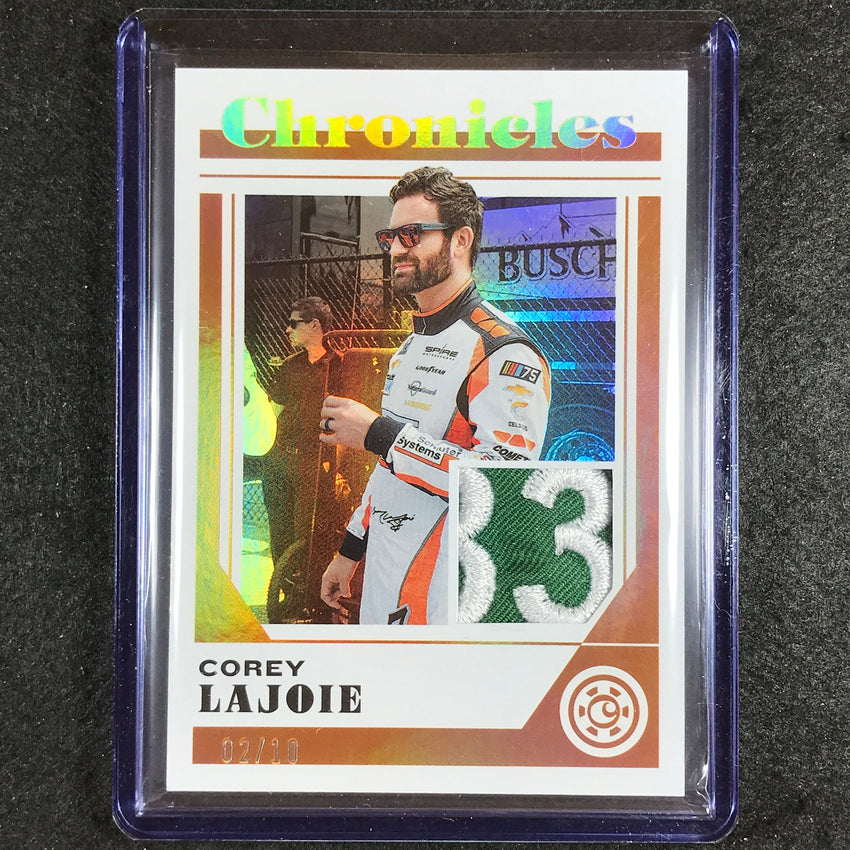 2023 Chronicles Racing Corey Lajoie Chronicles Swatches Jersey Relic Gold 2/10