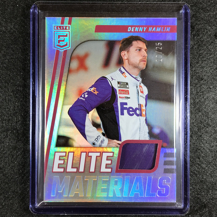 2023 Chronicles Racing Denny Hamlin Elite Materials Jersey Relic Silver 10/25