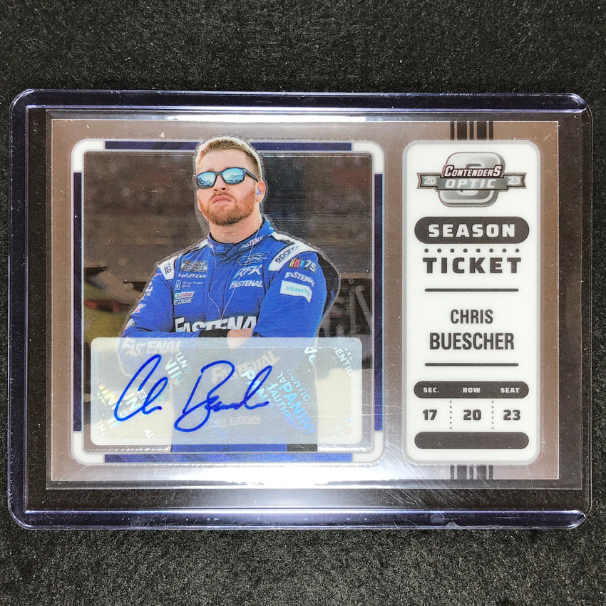 2023 Chronicles Racing Chris Buescher Contenders Optic Season Ticket Auto No 4