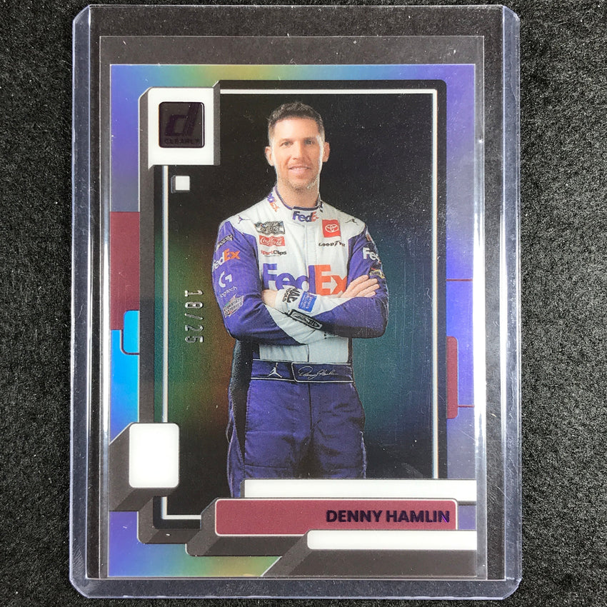 2023 Chronicles Racing Denny Hamlin Clearly Donruss Acetate Purple 18/25