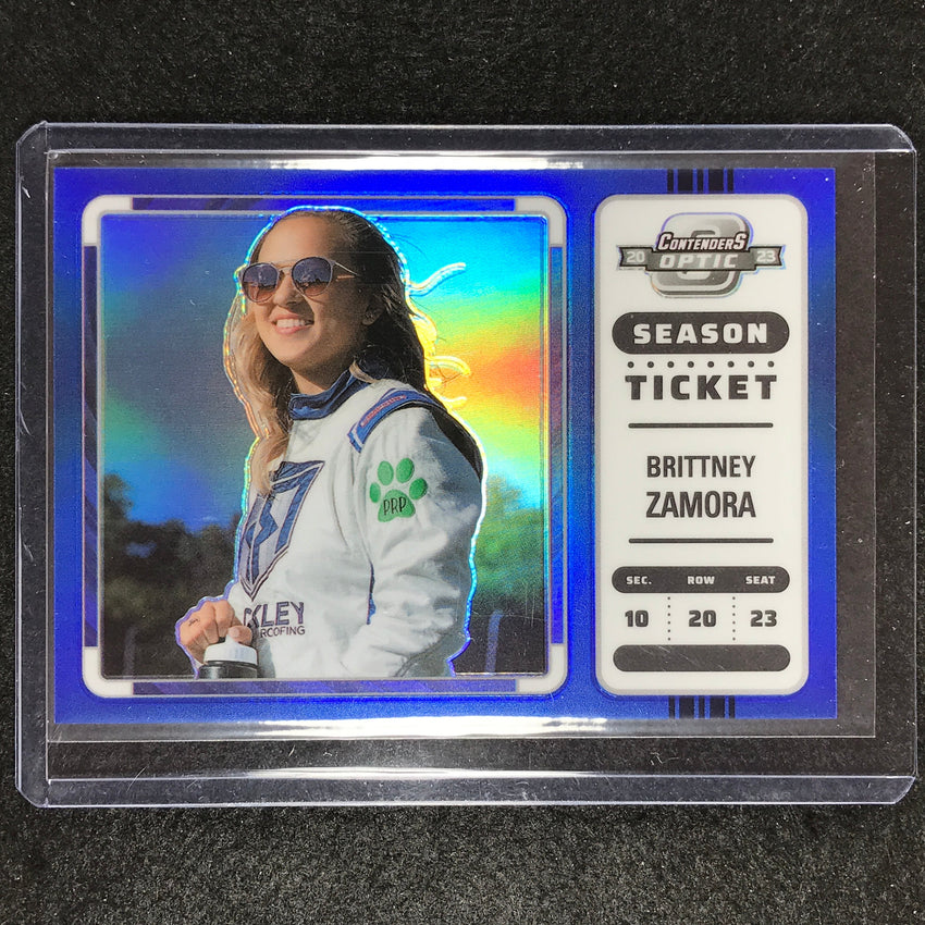 2023 Chronicles Racing Brittney Zamora Contenders Optic Ticket Blue 77/199