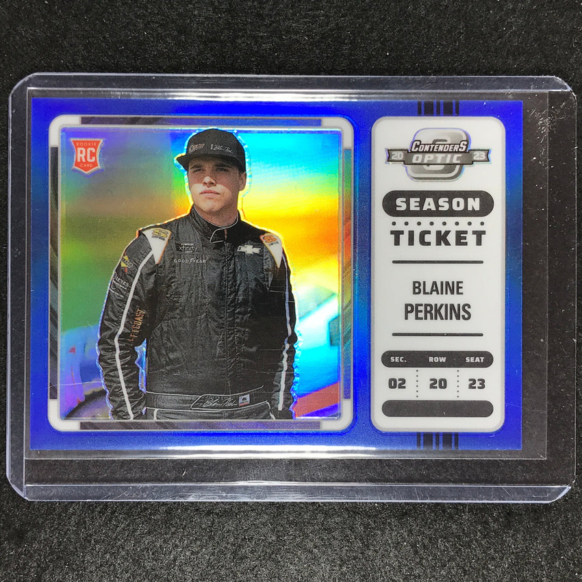 2023 Chronicles Racing Blaine Perkins Contenders Optic Rookie Blue 189/199