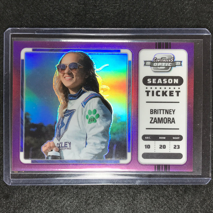 2023 Chronicles Racing Brittney Zamora Contenders Optic Ticket Purple 5/25