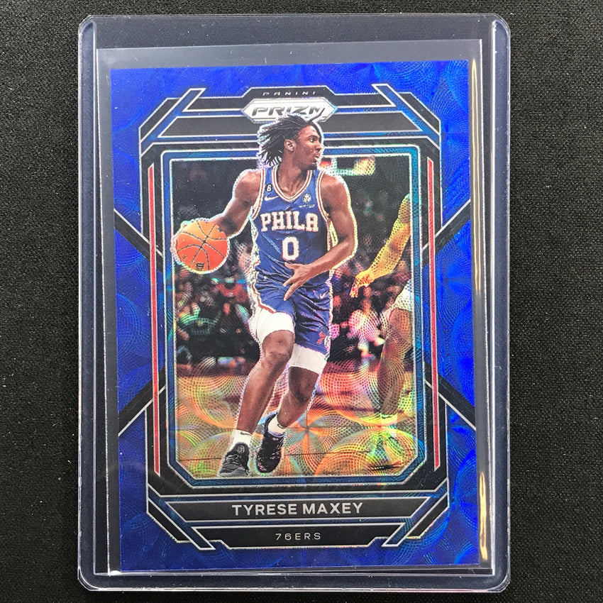 2022-23 Prizm Tyrese Maxey Choice Blue Scope 22/49