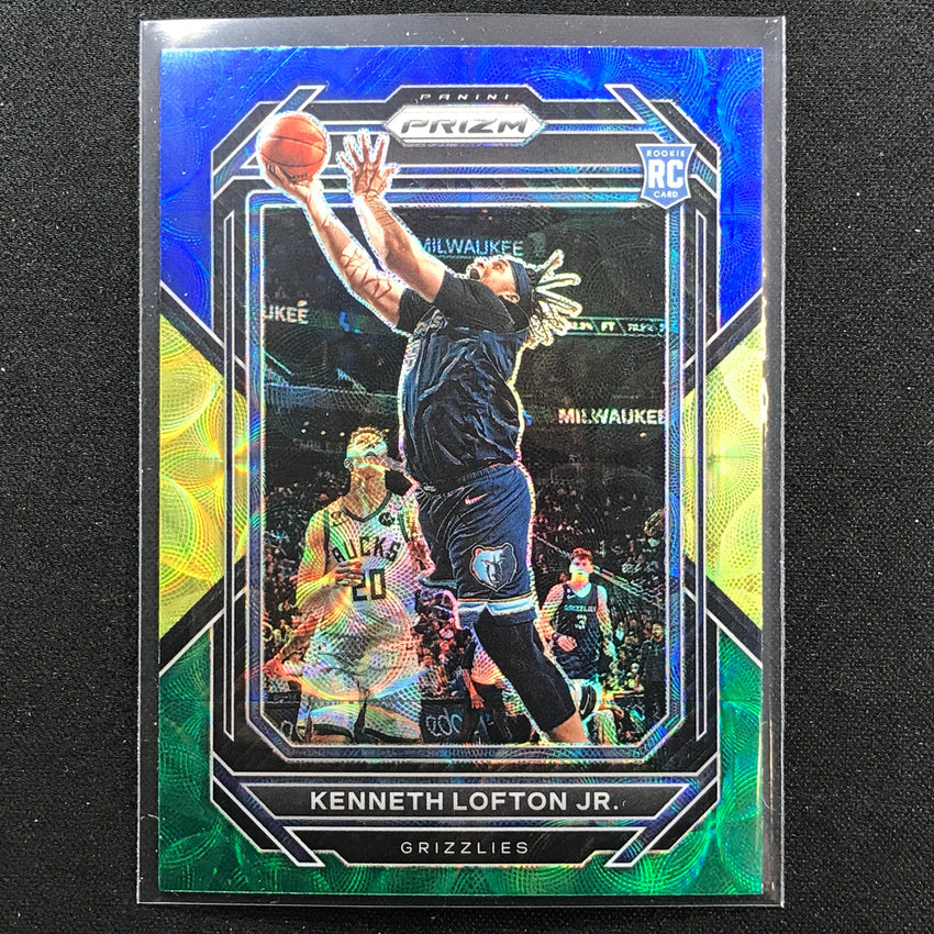2022-23 Prizm Kenneth Lofton Jr. Choice Rookie Blue Yellow Green Scope No 253