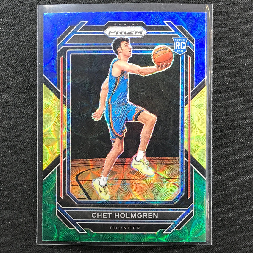 2022-23 Prizm Chet Holmgren Choice Rookie Blue Yellow Green Scope No 266