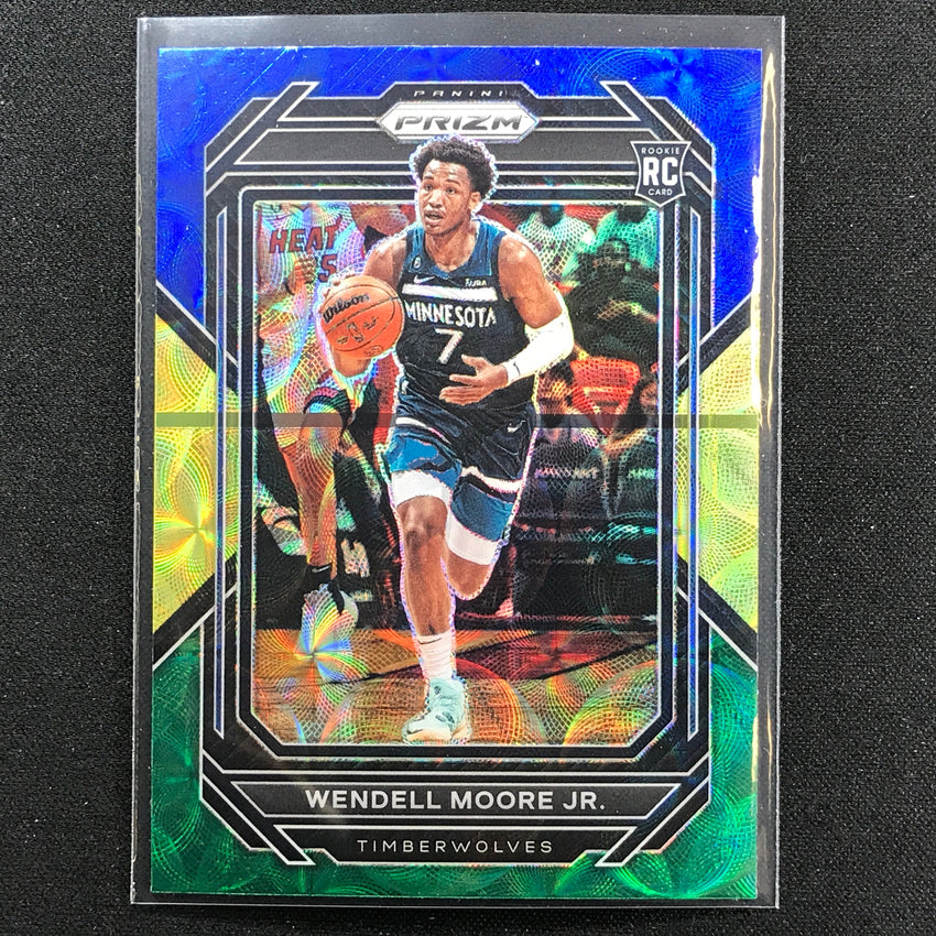 2022-23 Prizm WENDELL MOORE JR. Choice Rookie Blue Yellow Green Scope #221