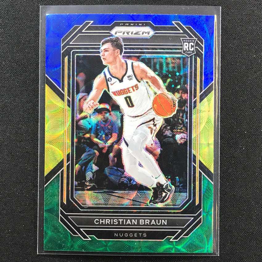 2022-23 Prizm Christian Braun Choice Rookie Blue Yellow Green Scope No 223