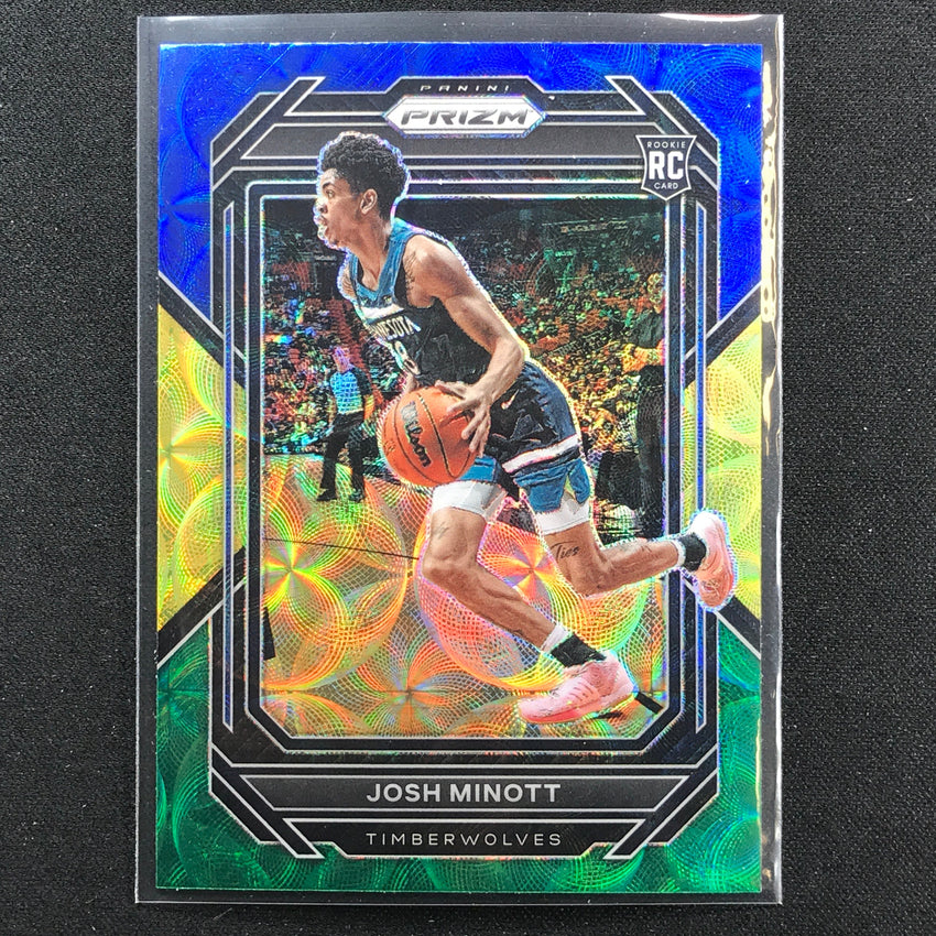 2022-23 Prizm Josh Minott Choice Rookie Blue Yellow Green Scope No 238