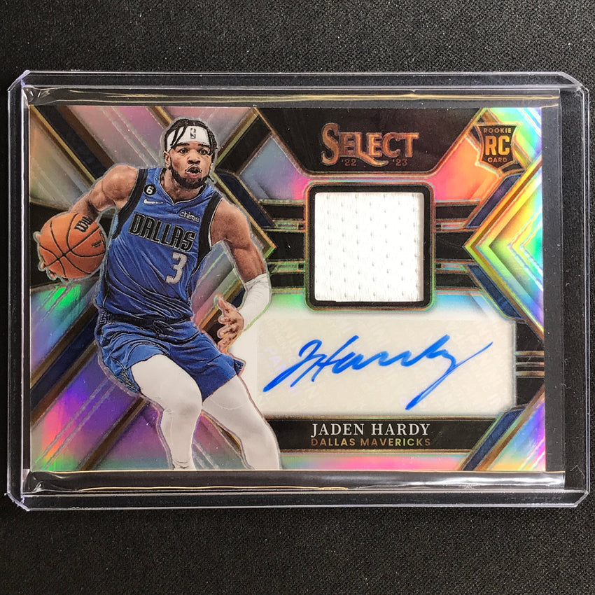 2022-23 Select Jaden Hardy Rookie Jersey Auto Silver Prizm 10/199-Cherry Collectables
