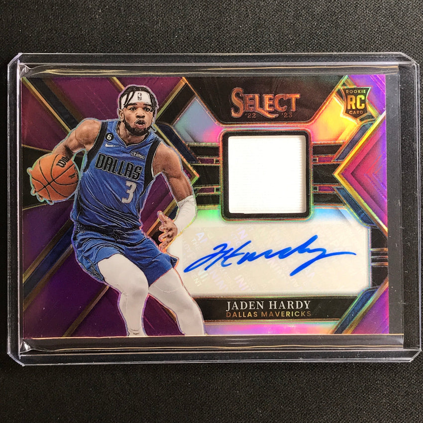 2022-23 Select Jaden Hardy Rookie Jersey Auto Purple 11/99