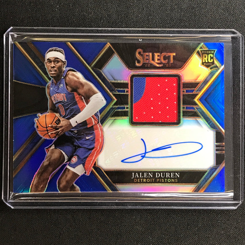 2022-23 Select Jalen Duren Rookie Jersey Patch Auto Blue 33/49