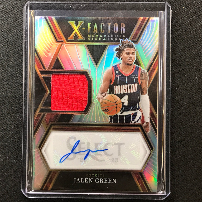 2022-23 Select Jalen Green X-factor Memorabilia Jersey Auto Silver Prizm 117/149