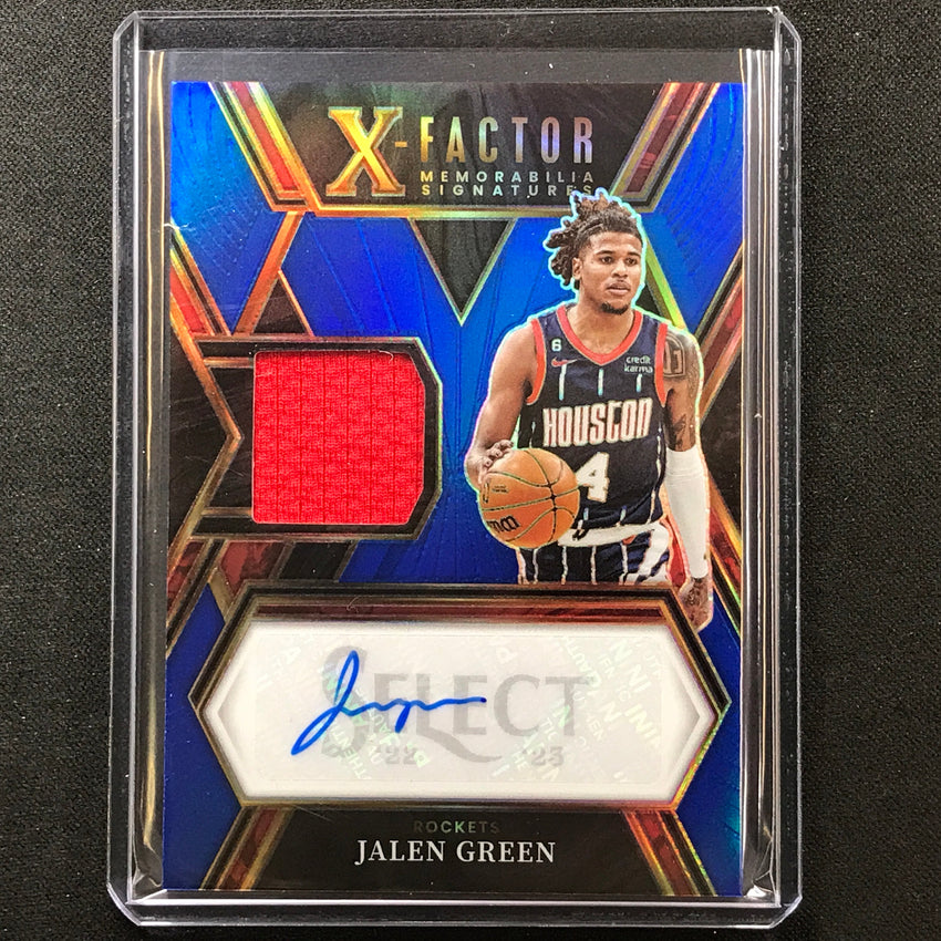 2022-23 Select Jalen Green X-factor Signature Memorabilia Jersey Auto Blue 14/49