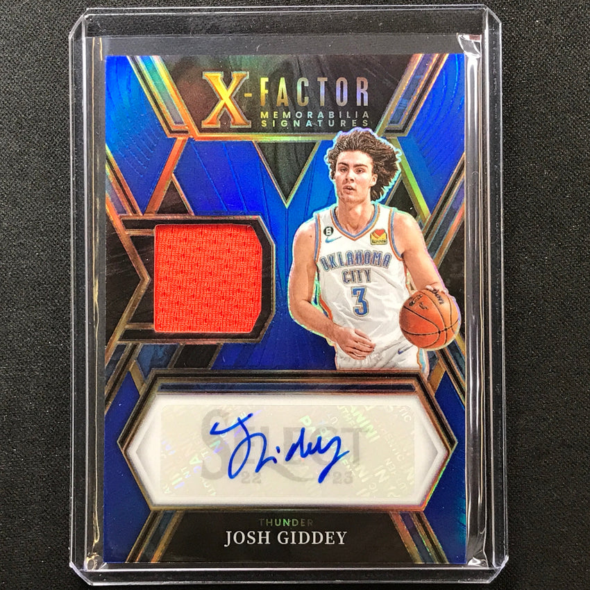 2022-23 Select Josh Giddey X-factor Signature Memorabilia Jersey Auto Blue 36/49