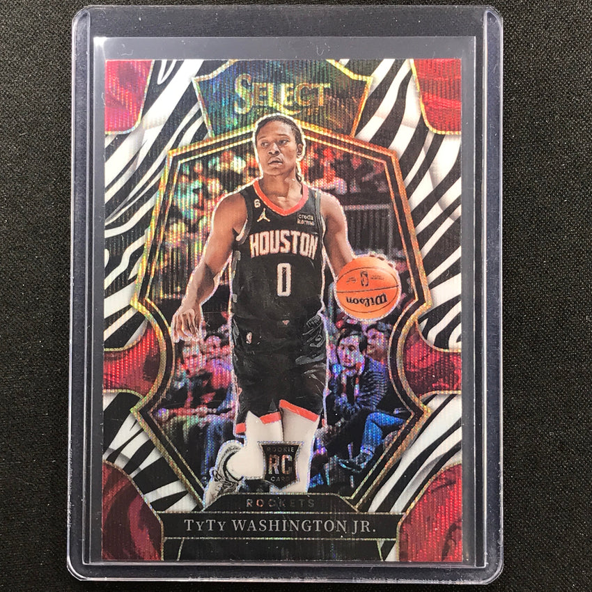 2022-23 Select Tyty Washington Jr. Premier Level Rookie Zebra Ssp No 168