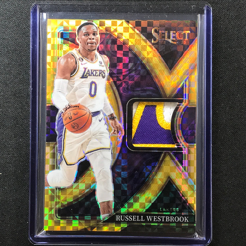 2022-23 Select Russell Westbrook Selective Swatches Jersey Gold Prizm 10/10