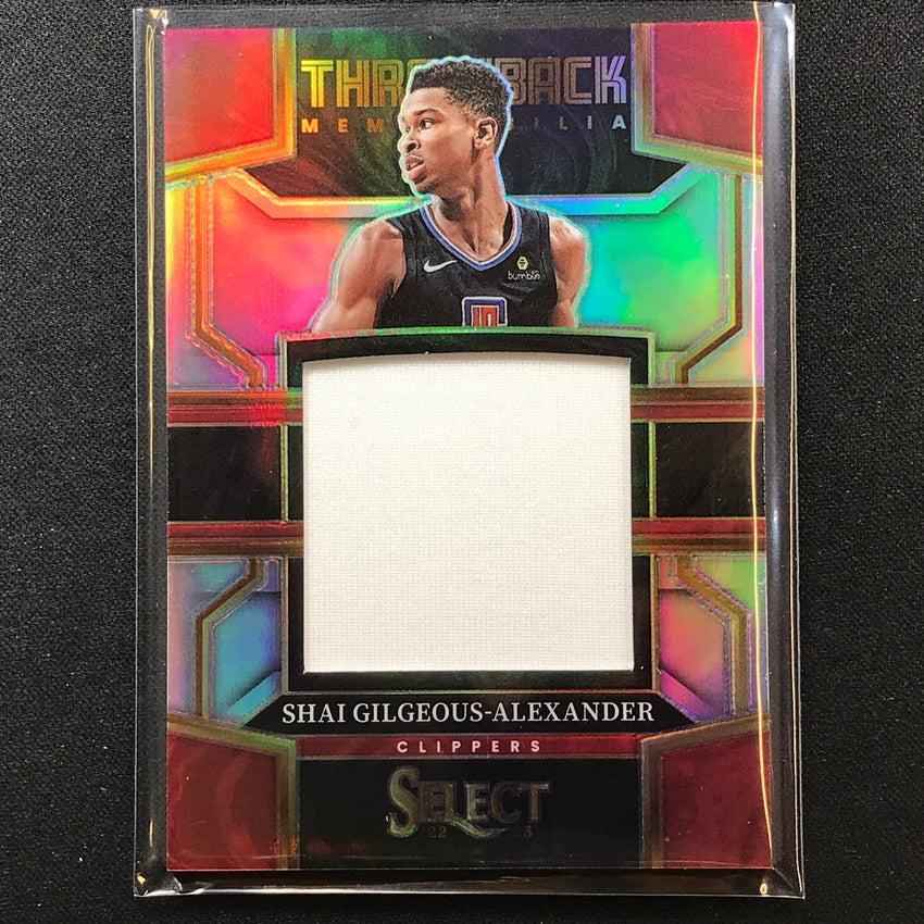 2022-23 Select Shai Gilgeous-alexander Throwback Memorabilia Jersey Silver No Sg