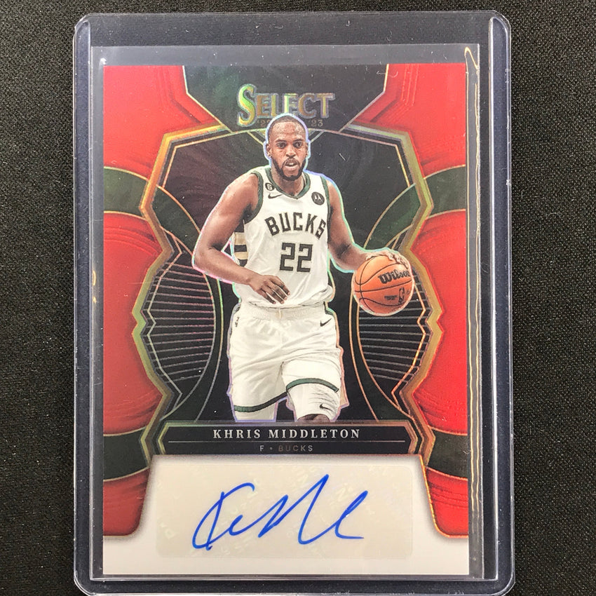 2022-23 Select Khris Middleton Signatures Auto Red 32/75